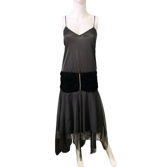 VTG 70s Pat Richards by Michael Maiello Dress Gown Fairycore Velvet layered slip - Picture 6 of 11